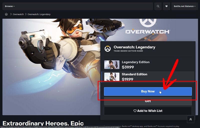 การใช้งานคีย์ Battle.net $20 สำหรับซื้อ Overwatch
