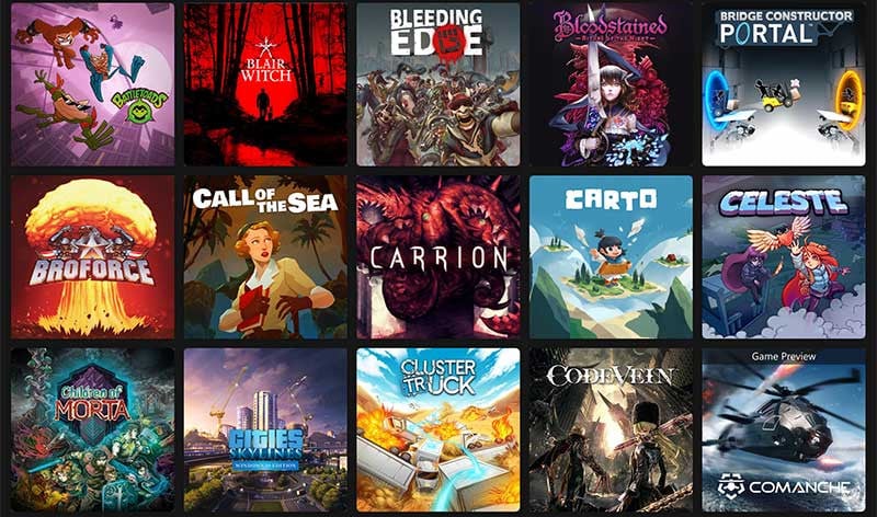 ตัวอย่างเกมบุฟเฟต์ใน Xbox Game Pass Ultimate (PC)