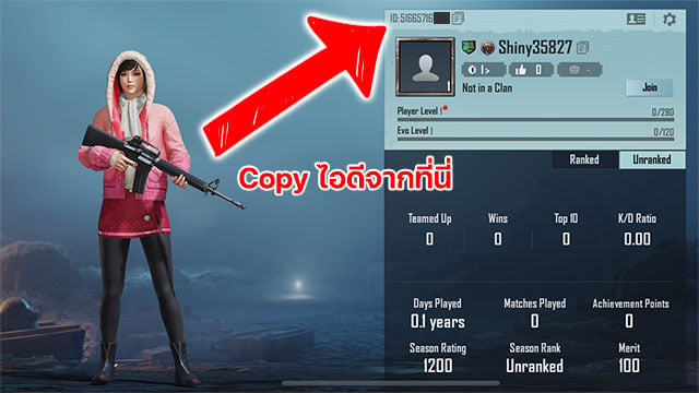 วิธีค้นหา ID และชื่อตัวละคร PUBG Mobile