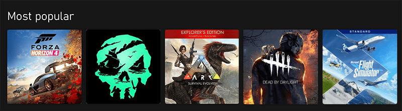 ตัวอย่างเกมบุฟเฟต์ใน Xbox Game Pass Ultimate (PC)