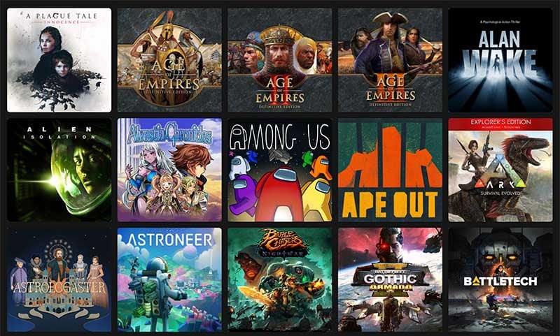 ตัวอย่างเกมบุฟเฟต์ใน Xbox Game Pass Ultimate (PC)
