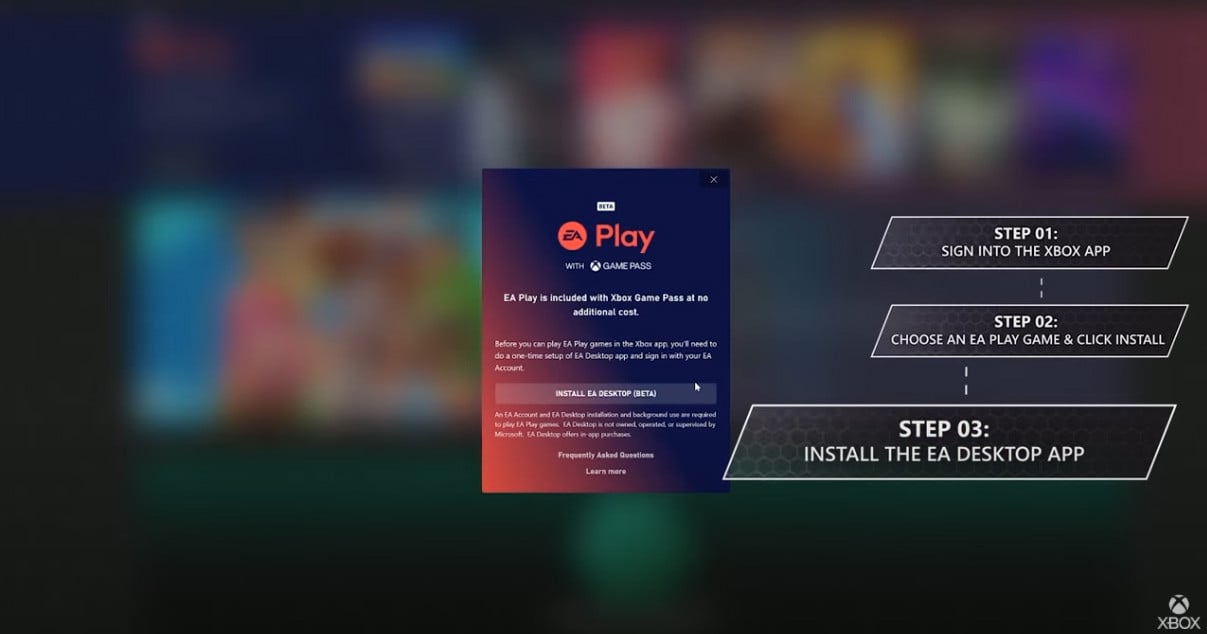 การดาวน์โหลดเกม EA Play บน Xbox Game Pass
