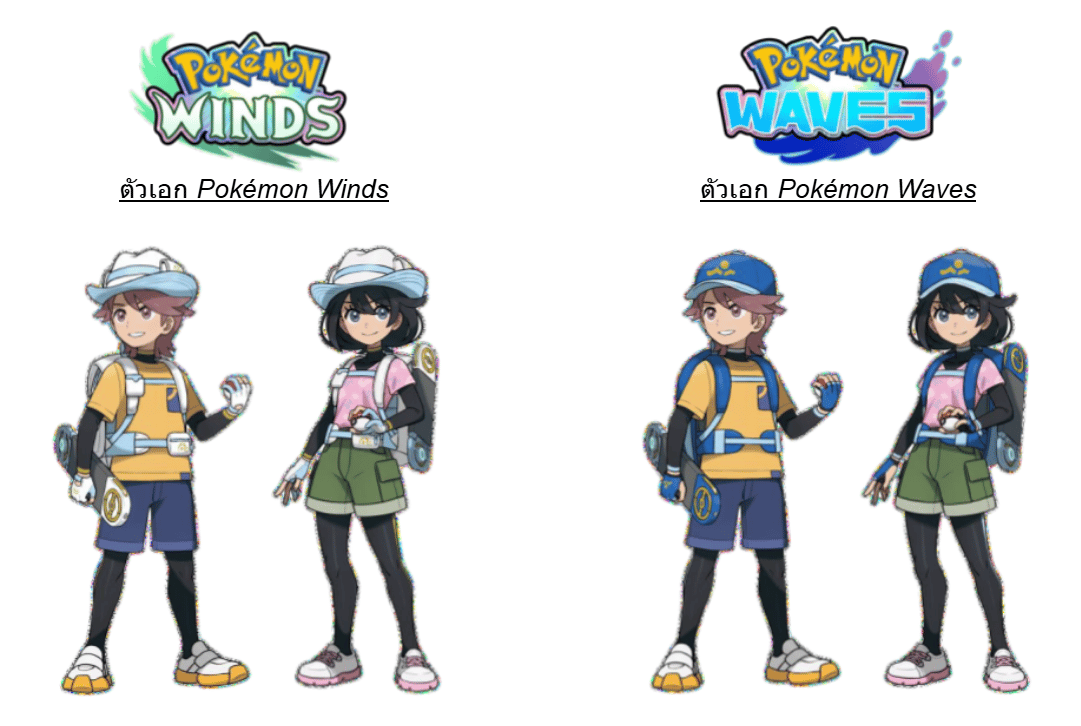 เปิดตัวเกมใหม่ล่าสุดจาก Pokémon - Pokémon Winds and Pokémon Waves เตรียมวางจำหน่ายพร้อมกันทั่วโลกในปี 2027 นี้