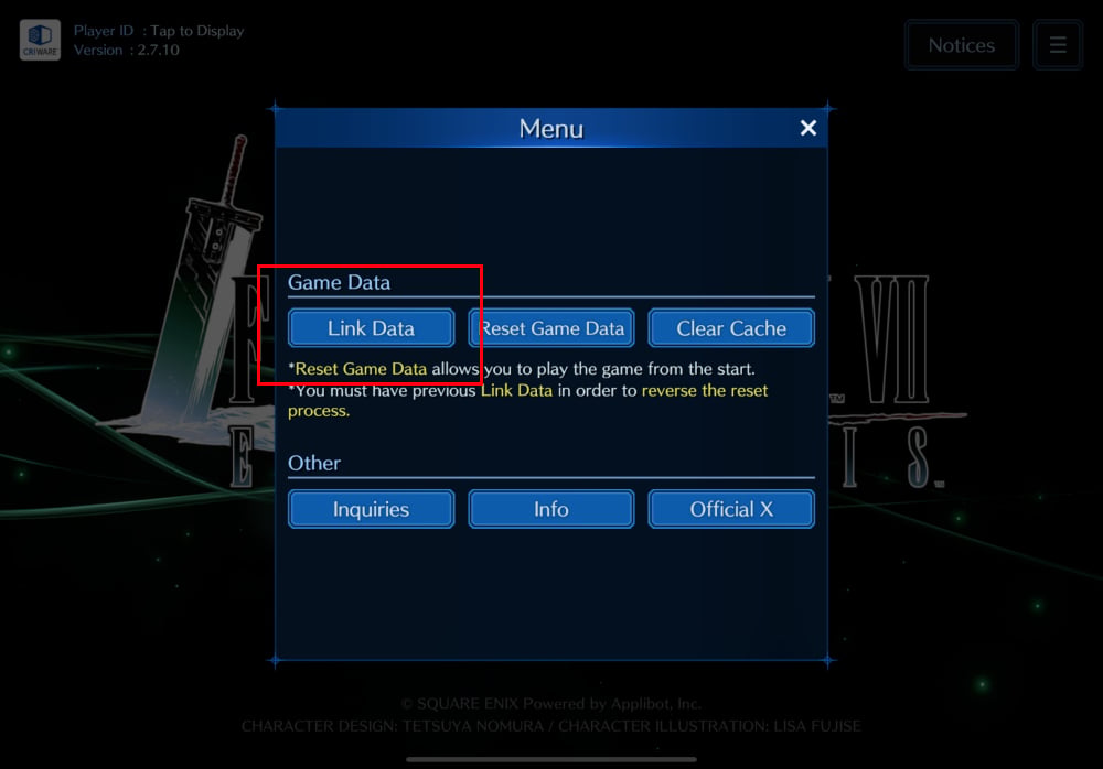 วิธีล็อกอินไอดีเกม Final Fantasy VII: Ever Crisis (Global)
