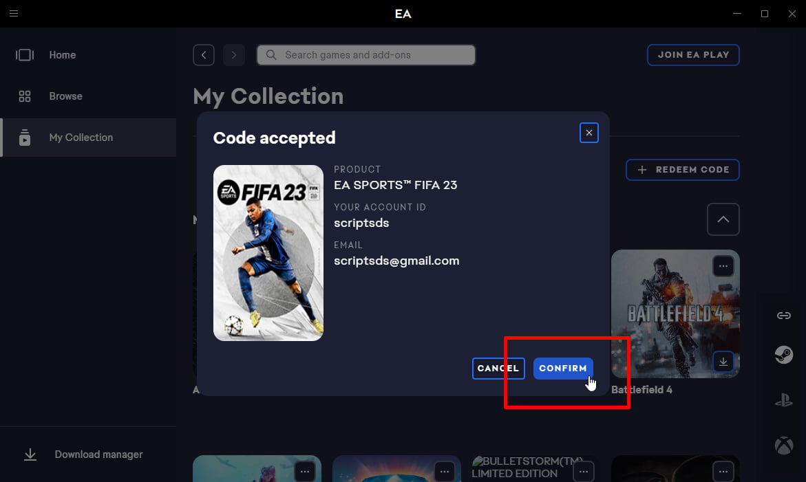 วิธีเปิดใช้งาน EA App Key