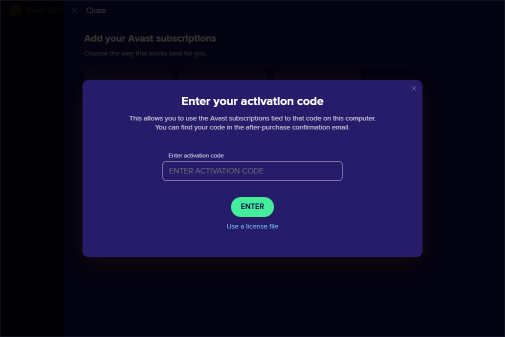 การใช้งานคีย์ Avast SecureLine VPN
