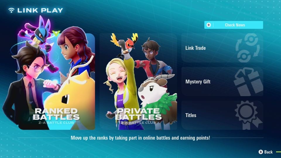 Pokémon Legends: Z-A สนุกไปกับเกม ''แบตเทิล'' ✕ ''แอ็กชัน'' ประลองกันสูงสุด 4 คน