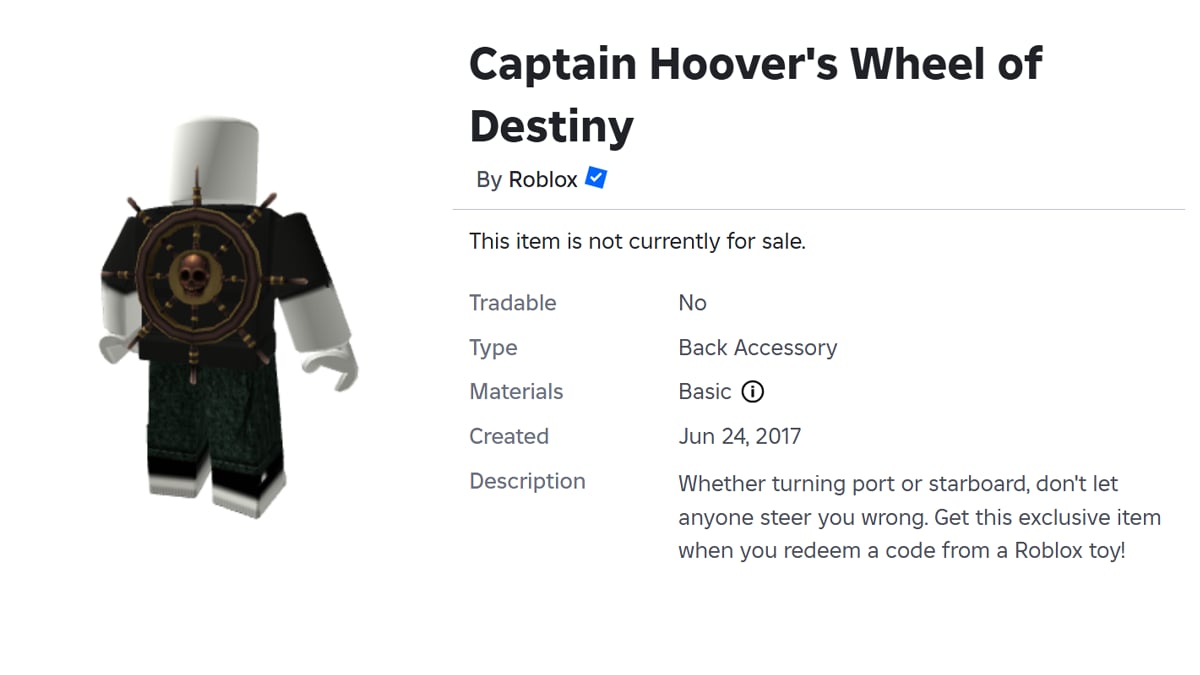 Roblox - Captain Hoover's Wheel of Destiny (Back) #2