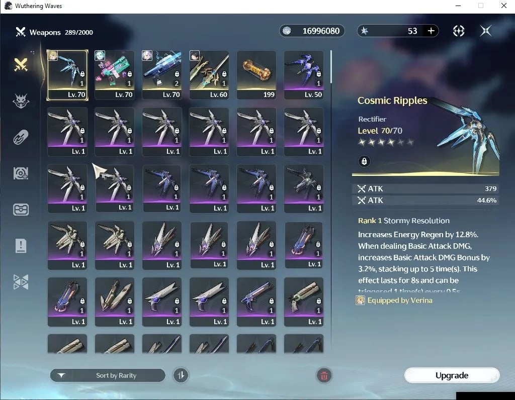 ไอดี WuWa (SEA) - Lucy R6 + Sign, Rebecca + Sign, Verina, Jianxin #3