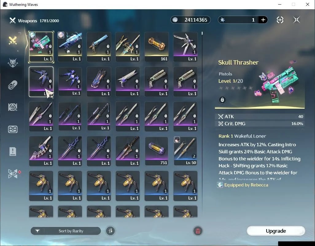 ไอดี WuWa (SEA) - Lucy R6 + Sign, Rebecca + Sign, 38 Radiant Tide #3