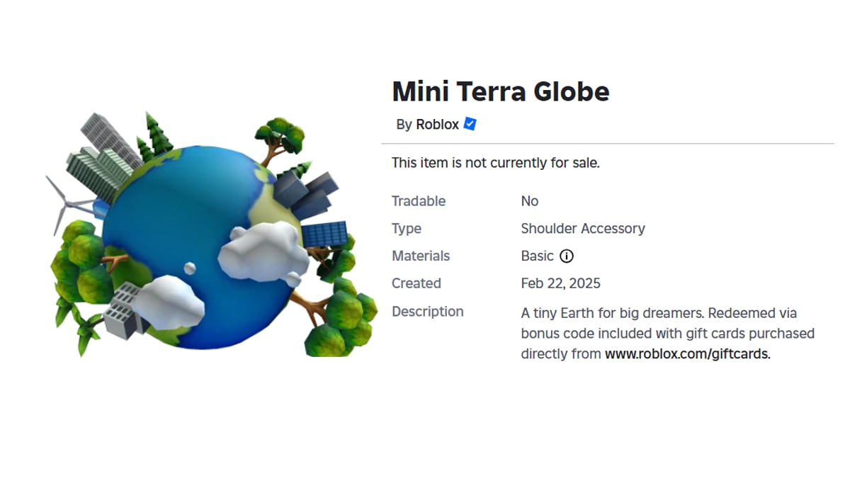 Roblox - Mini Terra Globe (Shoulder) #2