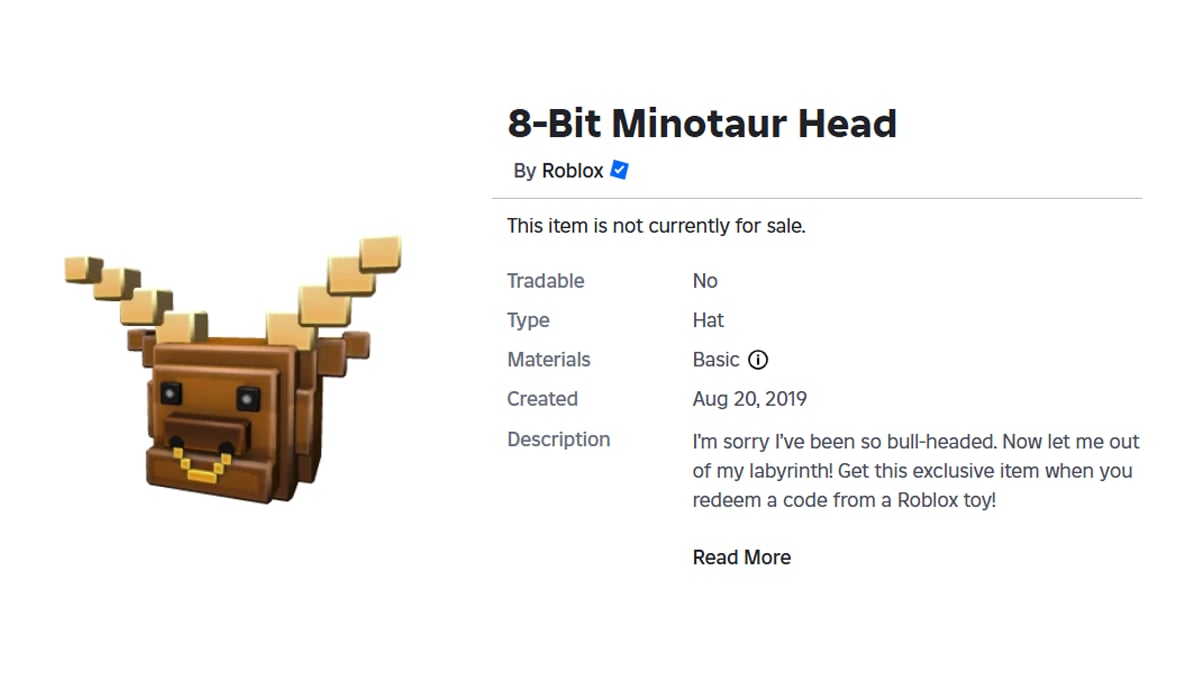 Roblox - 8-Bit Minotaur Head (Hat) #2