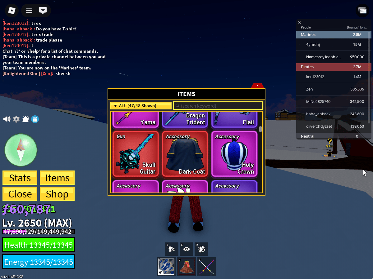 ไอดี Roblox Blox Fruits - ไอดีไก่ตัน MAX Level - GODHUMAN - Cursed Dual Katana, Skull Guitar #3