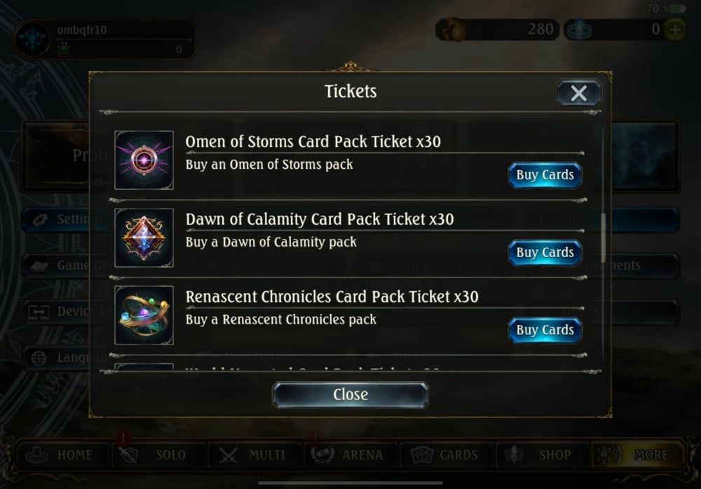 ไอดี Shadowverse 350+ Card Packs #3