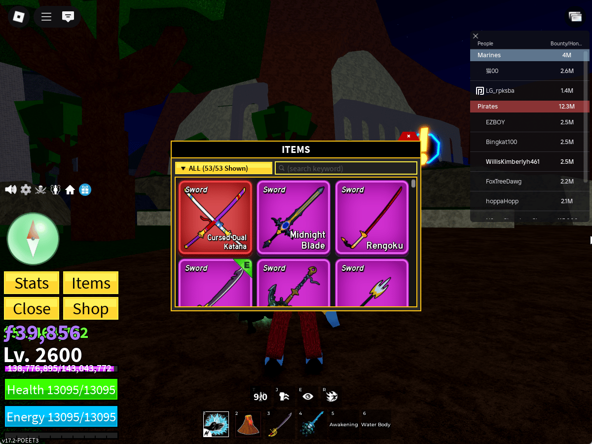 ไอดี Roblox Blox Fruits - ไอดีไก่ตัน MAX Level - Shark V4 (Awakening)(FULL GEAR) #3