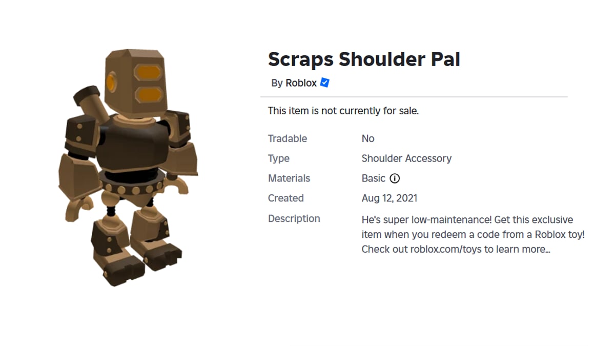 Roblox - Scraps Shoulder Pal (Shoulder) #2