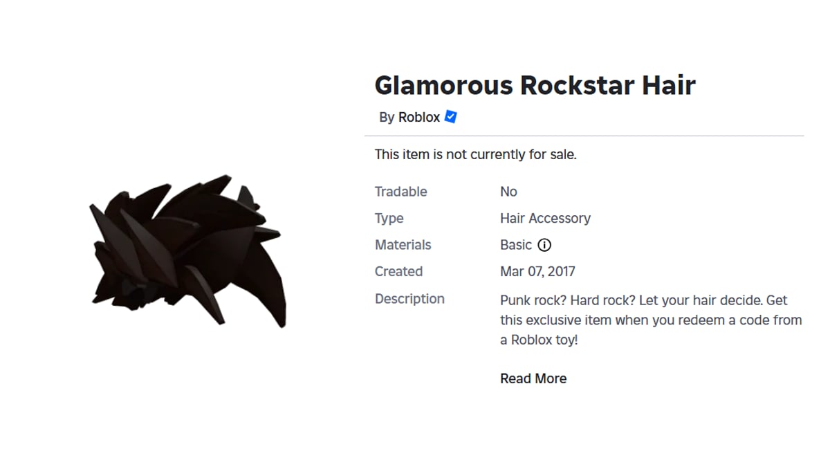Roblox - Glamorous Rockstar Hair (Hair) #2