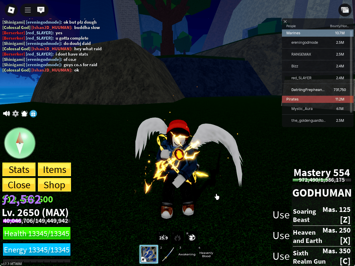 ไอดี Roblox Blox Fruits - ไอดีไก่ตัน MAX Level - สุ่มเผ่า Awakening V4 T10 (FULL GEAR) #2