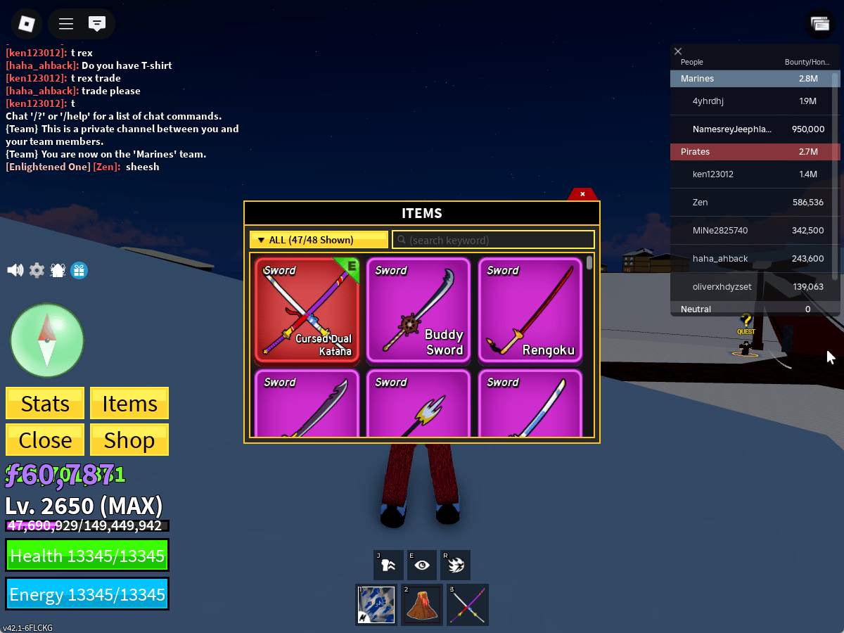 ไอดี Roblox Blox Fruits - ไอดีไก่ตัน MAX Level - GODHUMAN - Cursed Dual Katana, Skull Guitar #2