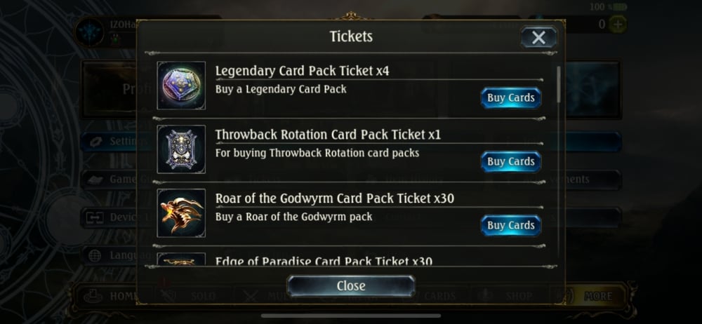 ไอดี Shadowverse 600+ Card Packs, 4000 Golds #2