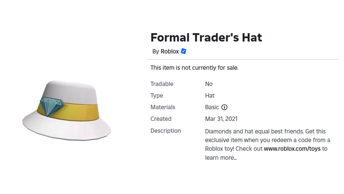 Roblox - Formal Trader's Hat (Hat) #2