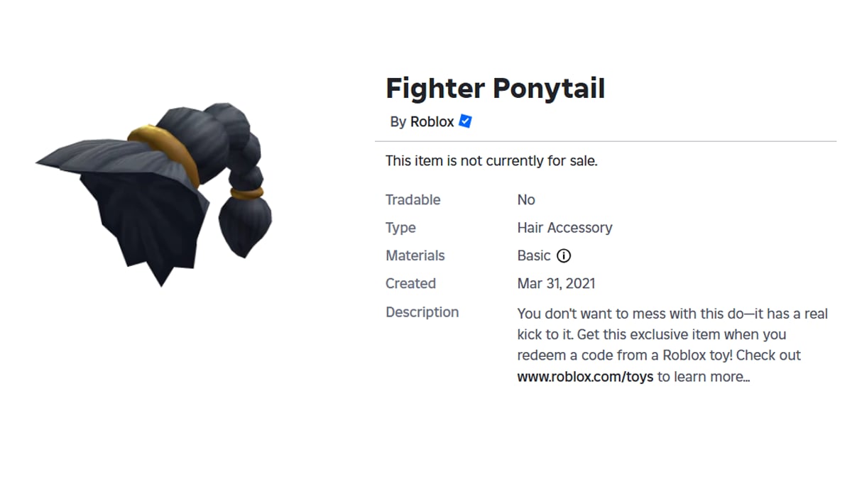 Roblox - Fighter Ponytail (Hair) #2