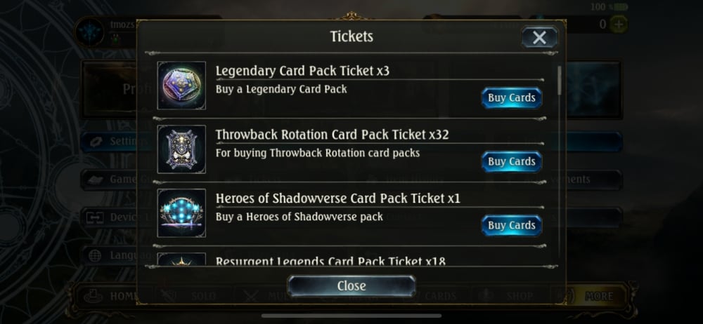 ไอดี Shadowverse 650+ Card Packs, 3500 Golds #2