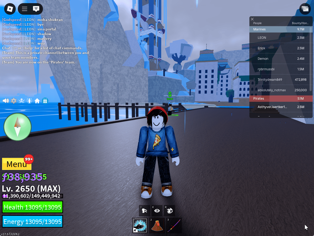 ไอดี Roblox Blox Fruits - ไอดีไก่ตัน MAX Level - Sharkman Karate - Shark Anchor #2
