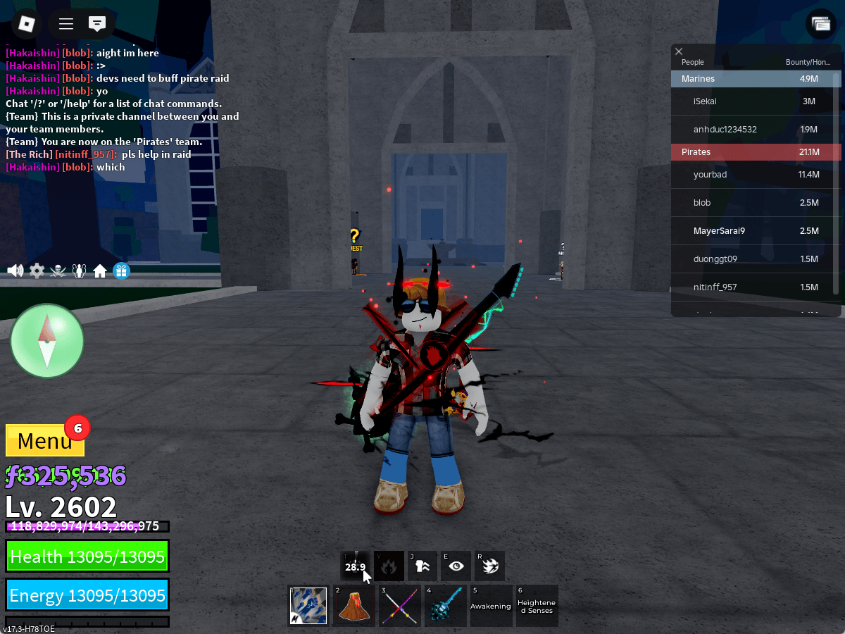 ไอดี Roblox Blox Fruits - ไอดีไก่ตัน MAX Level - Ghoul V4 (Awakening)(FULL GEAR) #2