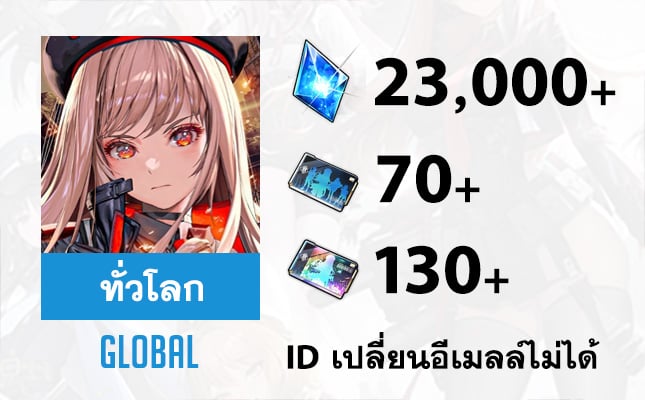 ไอดี Nikke (Global) - เพชร 23000, ตั๋ว 70+130