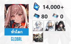 ไอดี Nikke (Global) - เพชร 14000~, ตั๋ว 80+0, ซินเดอเรลล่า, ราพันเซล, เกรฟ + 2 SSR